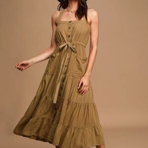Free People Catch The Breeze Dress Size XS Tan